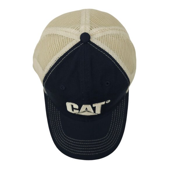Caterpillar CAT Equipment Logo Mesh Strapback Cap Trucker Baseball Hat Blue NEW - Picture 6 of 13